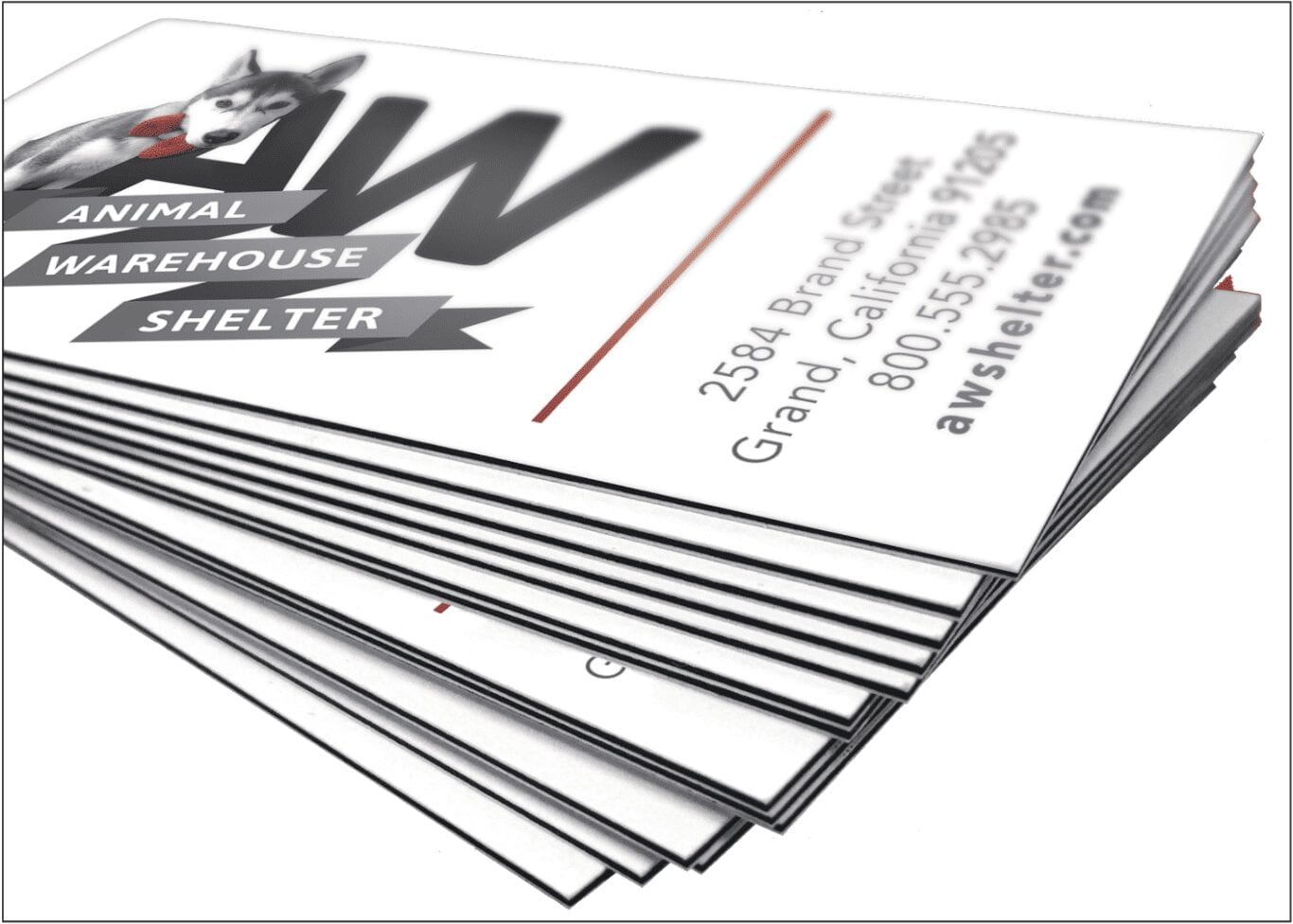Animal Warehouse Shelter Business Card Printed by Dave the Printer